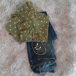 a.n.a Sheer Long Sleeved Blouse